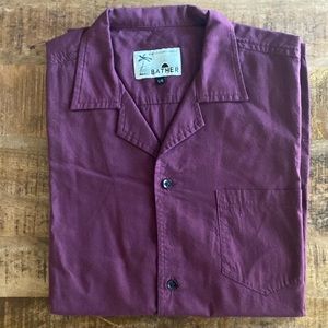 Bather Traveler Camp Shirt in Burgundy Large